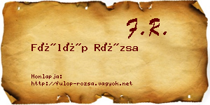 Fülöp Rózsa névjegykártya