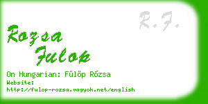 rozsa fulop business card