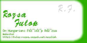 rozsa fulop business card